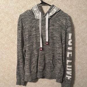 Love Gray Half-Zip Sweater with Textured Knit
